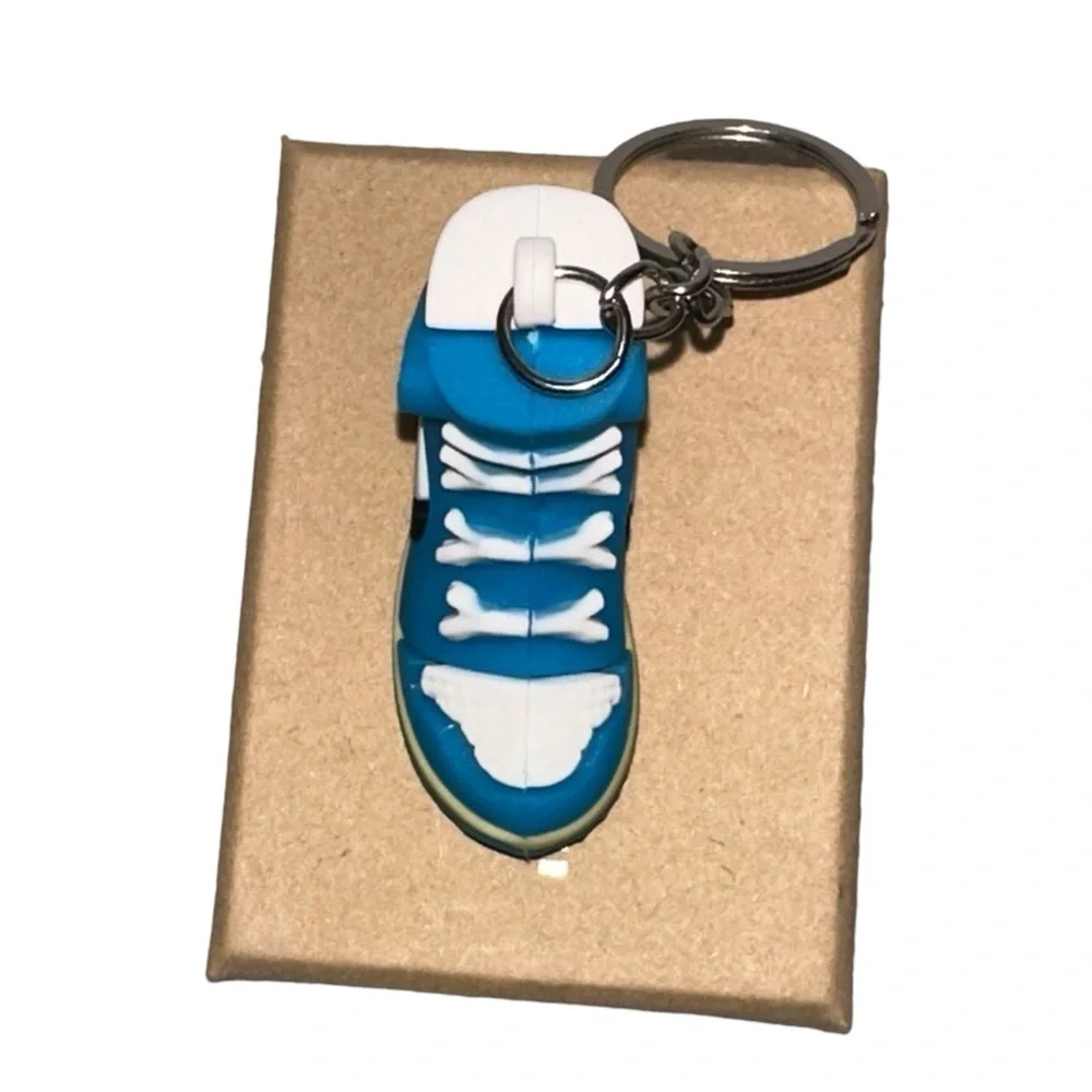 Air Jordan 1 High Top Nike Key Chain/ Bag Charm Blue/White/Yellow Comes w/box